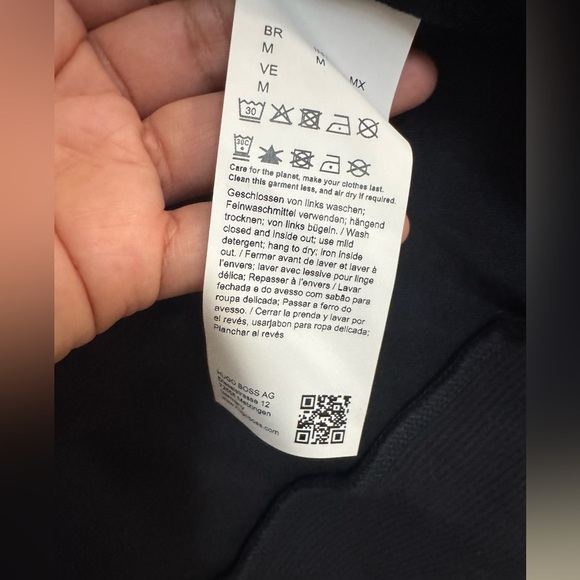 HUGO BOSS Cotton-Piqué Zip-Up Hoodie Dark Blue Size M | Made in Portugal - Picture 11 of 14